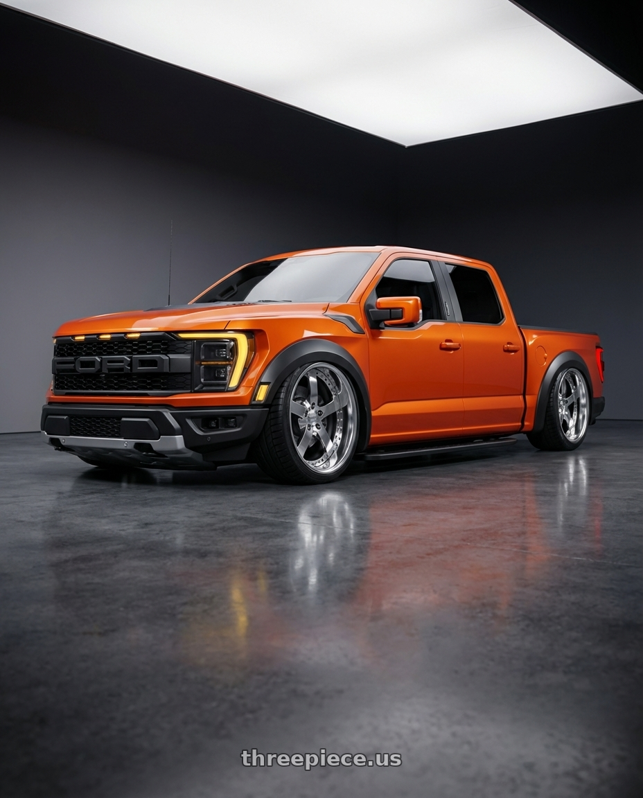 2024 Ford Raptor  with Work Equip E05 5x120 22x8.5+27 a disk Bright Buff Finish wheels