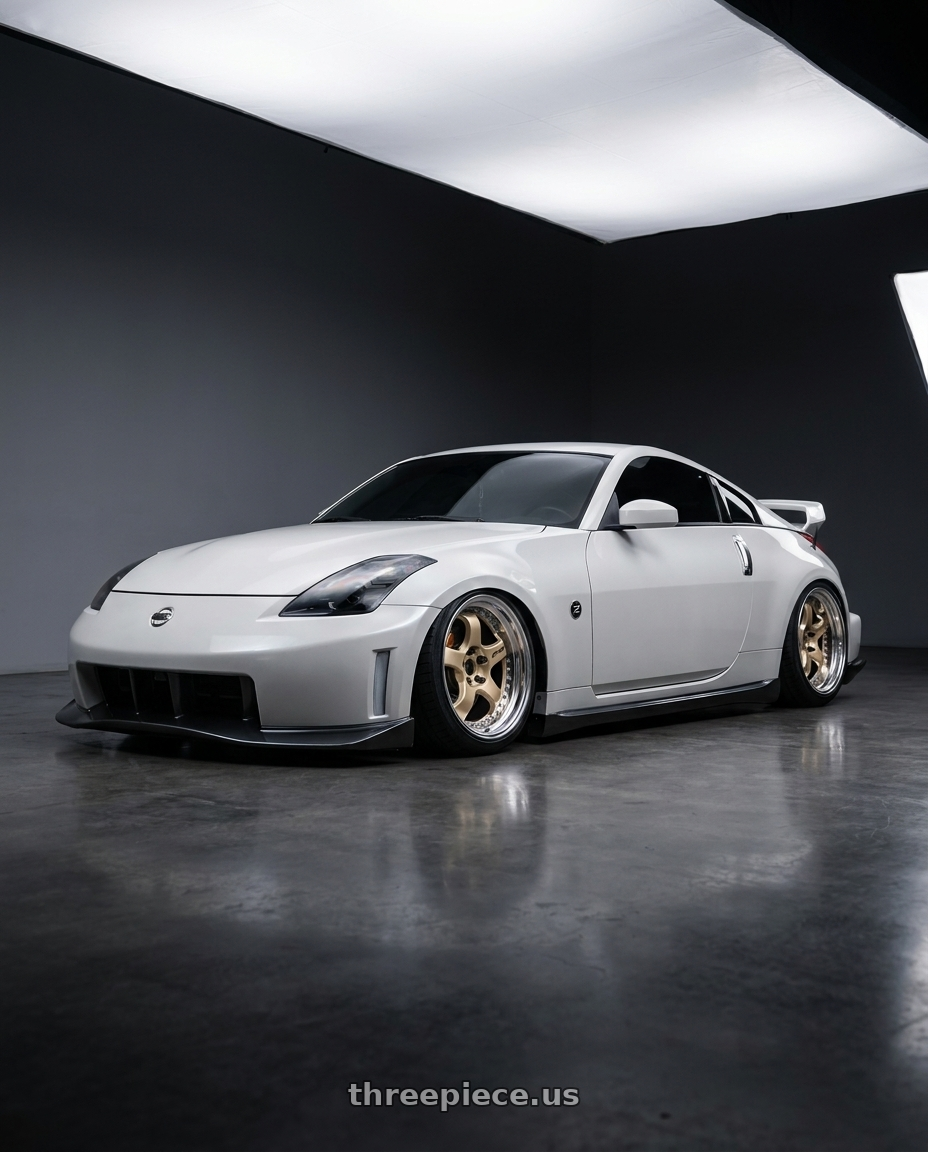2008 Nissan 350z Nismo Pikes with Work Meister S1 3P 5x114.3 18x9.5+29 A Disk Bright Buff Finish wheels