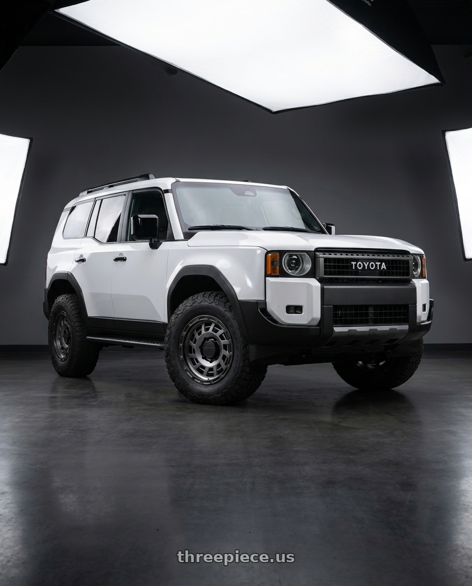 2025 Toyota Landcruiser with Raceline 957GB Halo 6x139.7 18x9 18 Gunmetal and Black Lip wheels