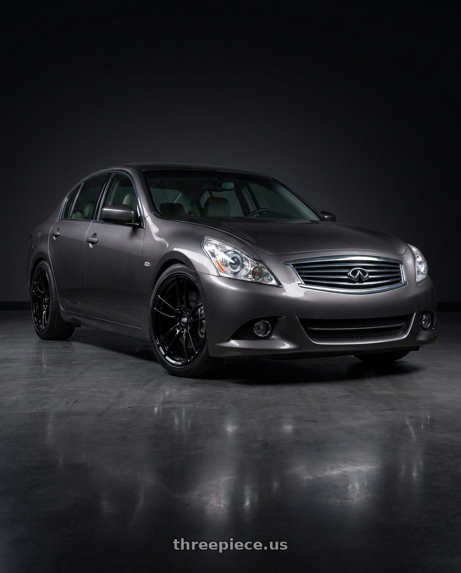 2010 INFINITI G37 with P51 Wheels 101RF 5X114.3 19x10 +35 Gloss Black wheels