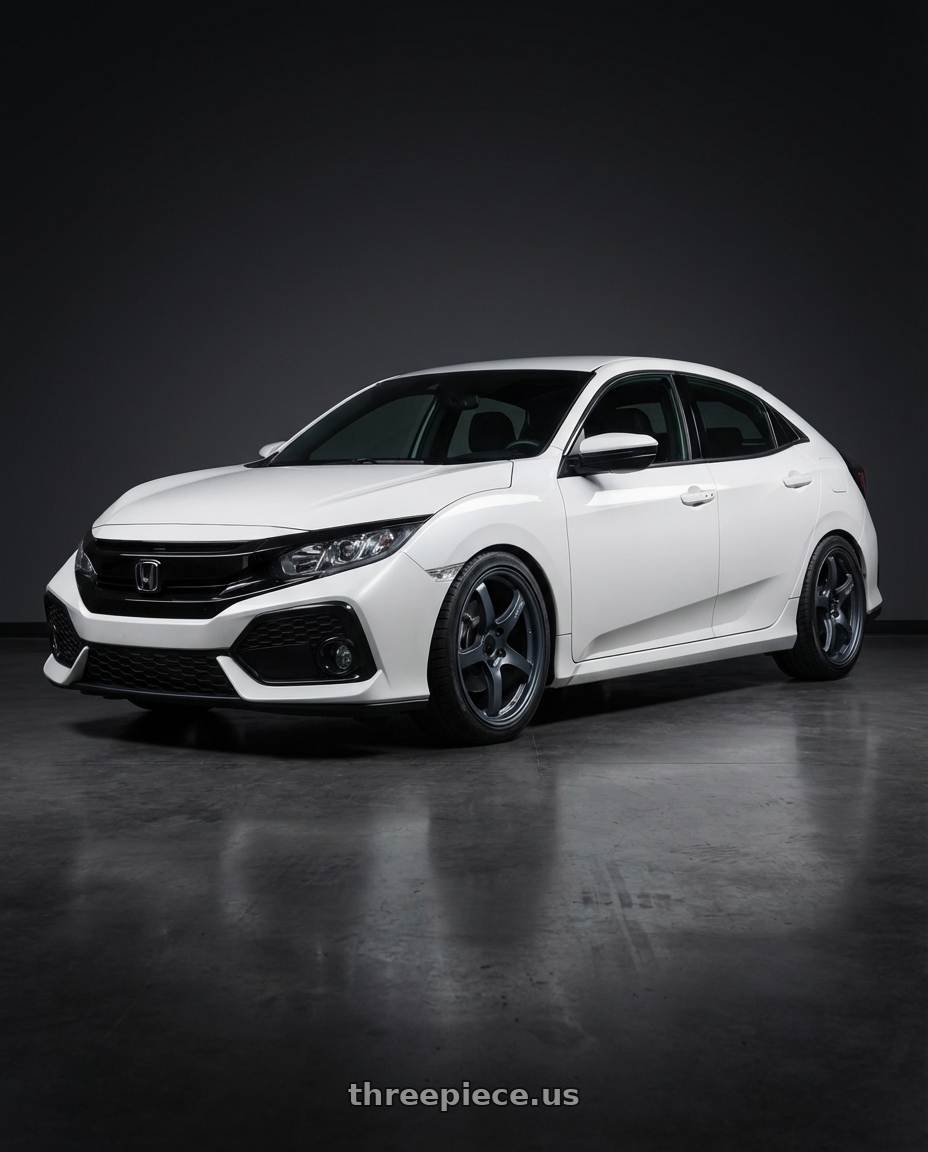 2019 Honda Civic with Gram Lights 57CR 5x114.3 18x8.5+50 Gunblue II wheels