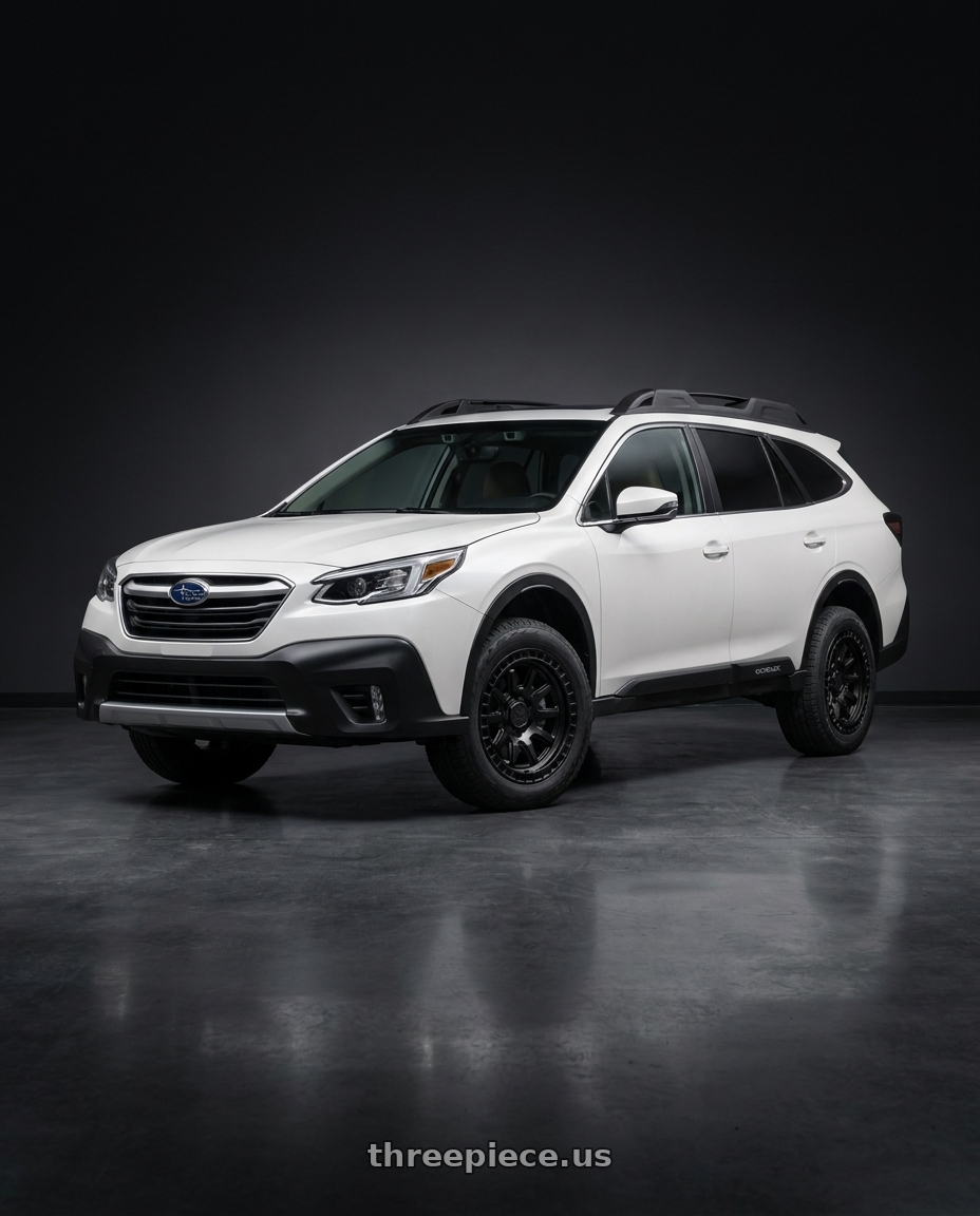 2021 Subaru Outback fitted with Black Rhino CALICO 5X114.3 17X8.5 +34 MATTE BLACK $388 wheels