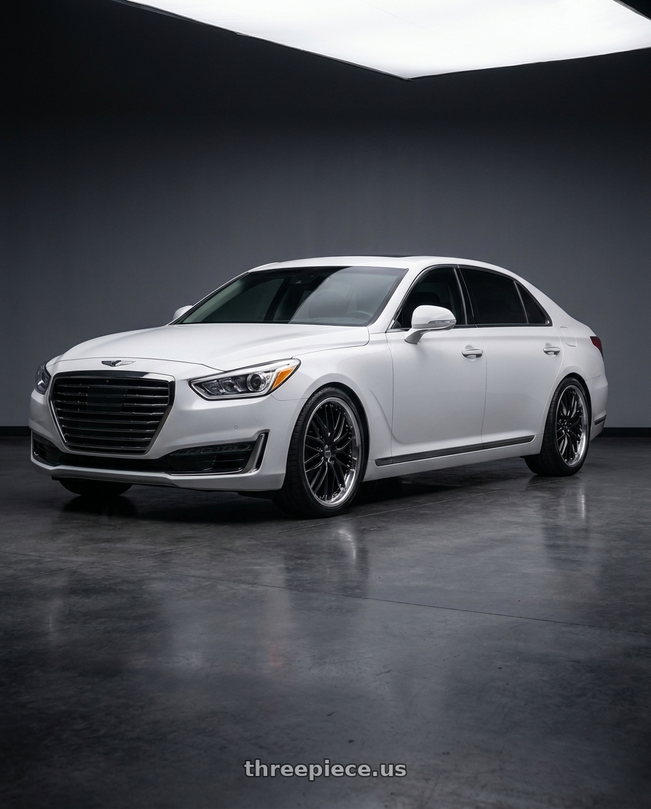 2018 genesis g90 ultimate with MRR GT1 5x112 20x10  +25 Black Machine Lip wheels