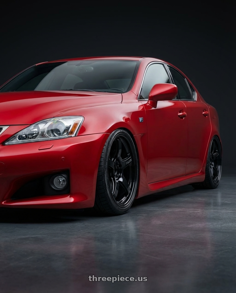 2012 Lexus IS-F with Gram Lights 57CR 5x114.3 19x10.5+12 Glossy Black wheels