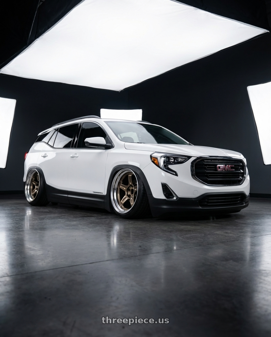 2019 gmc terrain white SLT  with Volk Racing 21C SPEC-SR 5x114.3 18x11 -10 SHINING BRONZE METAL / RIM DC wheels