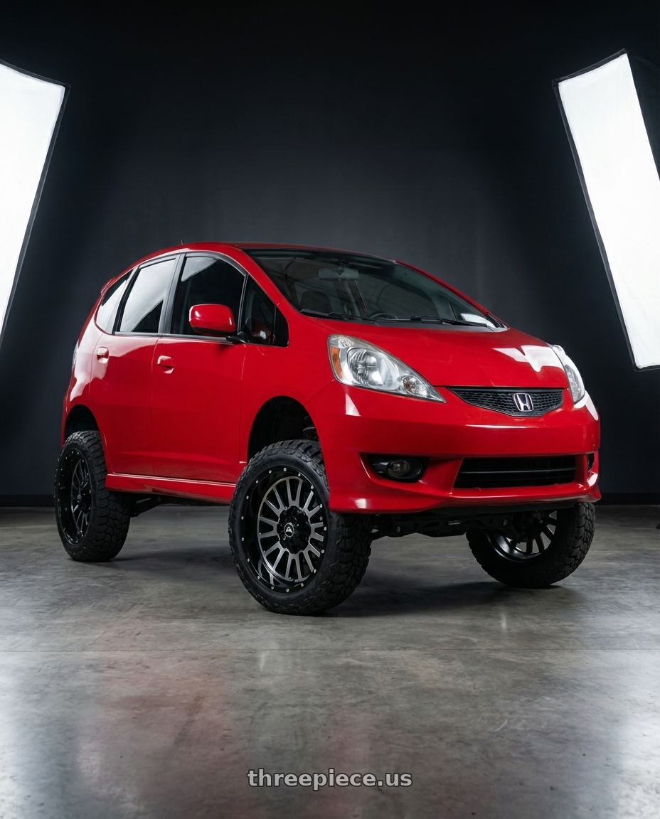 2011 Honda Fit Sport with American Off-Road A105 6x135/6x139.7 20x12 -44 Black Milled Spoke wheels