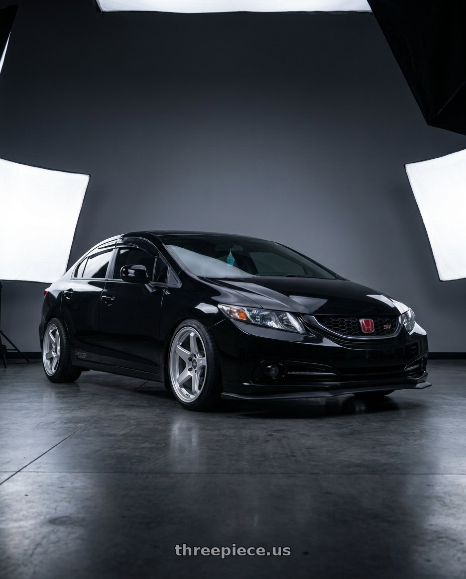 2015 honda civic si sedan with ESR Wheels APX5C 5x114.3 19x9.5 +35 Hyper Silver wheels