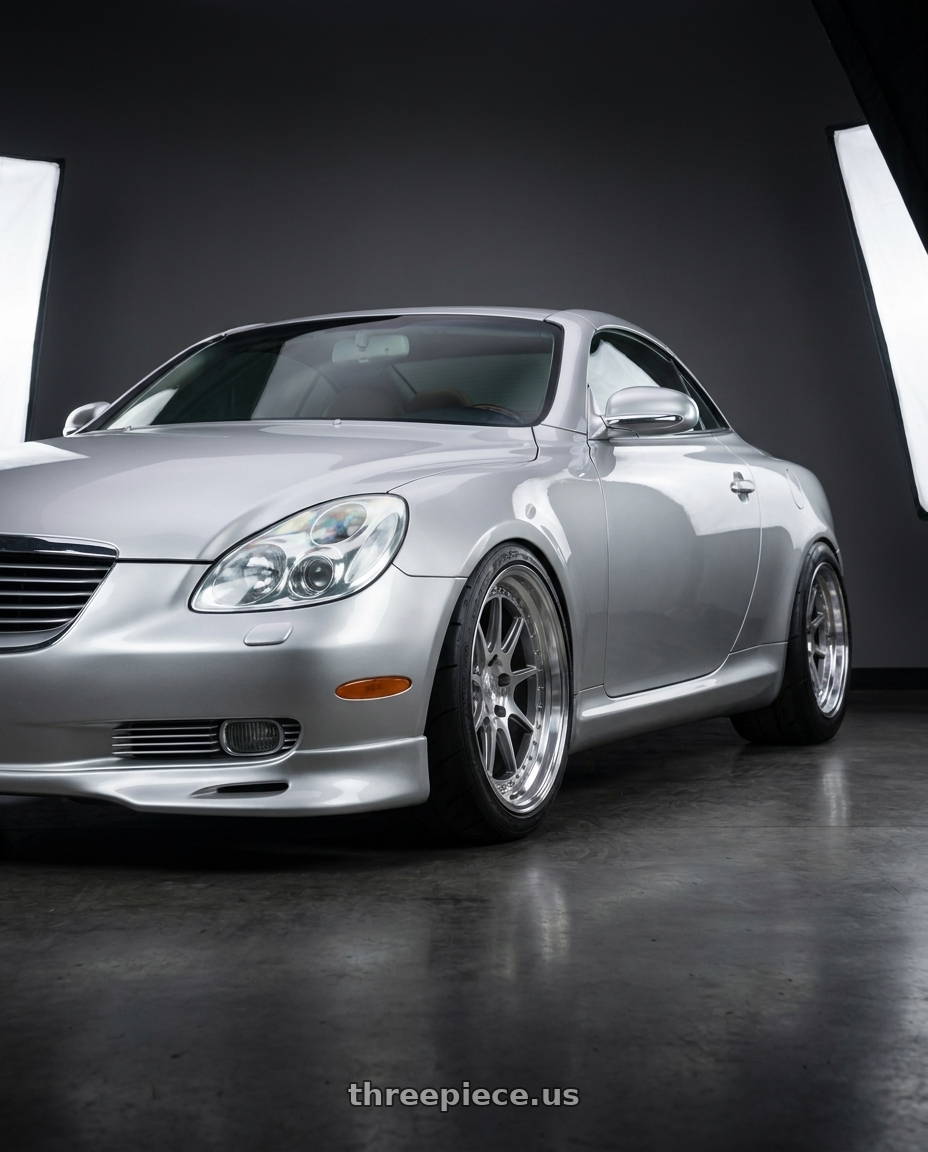 2003 Lexus SC 430 with Aodhan DS-X 5x114.3 19x8.5 +35 Silver w/Machined Face wheels