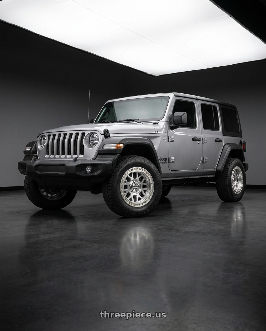 2021 Jeep Wrangler Sport with KMC KM235 GRENADE CRAWL BEADLOCK 5X127 18X9 +10 MACHINED wheels