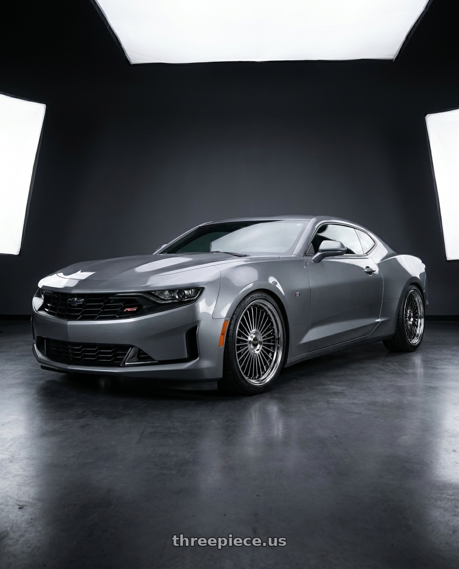 2019 Chevrolet Camaro with Work Emitz Black Polish 5x120 19x7.5 +38 wheels