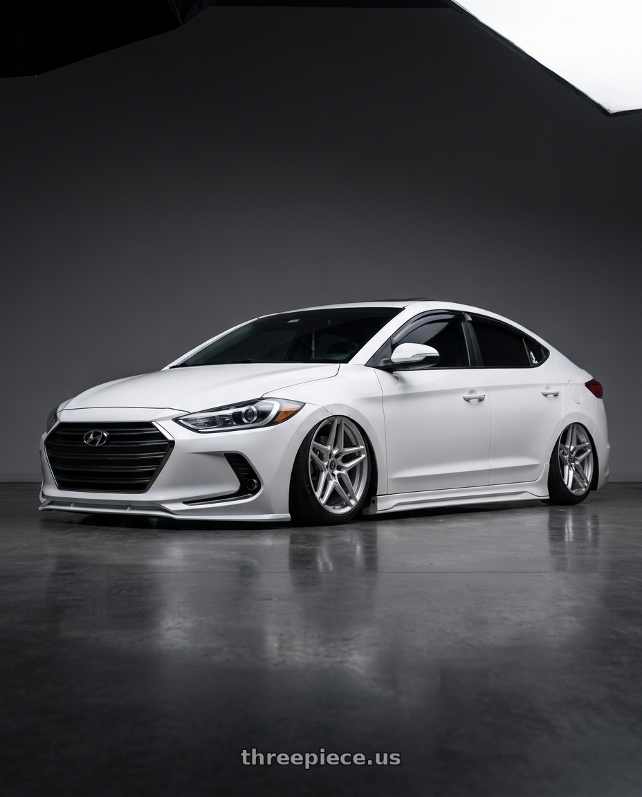 2018 Hyundai elantra with Heritage Wheel EBISU MonoC 5x114.3 18x8.5+35 Silver wheels