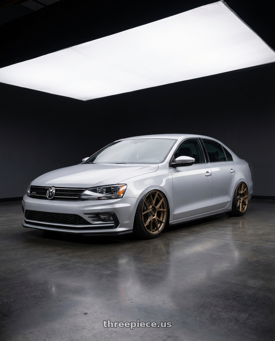 2016 Volkswagen Jetta GLI MK6 with Konig Ampliform 5x112 18x8.5+43 Gloss Bronze wheels