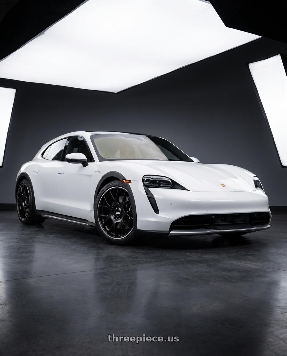 2022 Porsche Taycan 4s Cross with BBS CH-R 5x130 20x9 +49 Satin Black Polished Rim Protector wheels