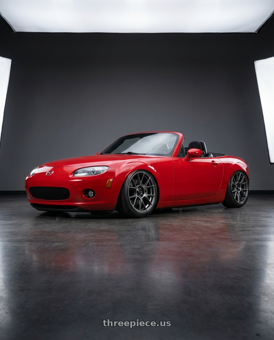 2012 Mazda MX-5 Miata NC with Konig Ampliform 5x114.3 17x8+40 Dark Metallic Graphite wheels