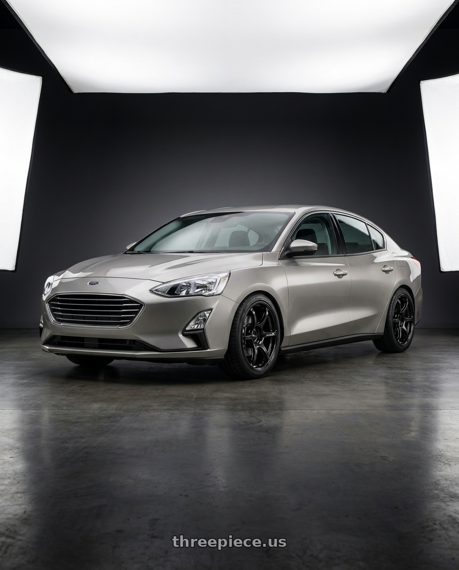 2019 Ford Focus Mk4 4D with Advan RGIII 4x100 18x7.0+42 Gloss Black wheels