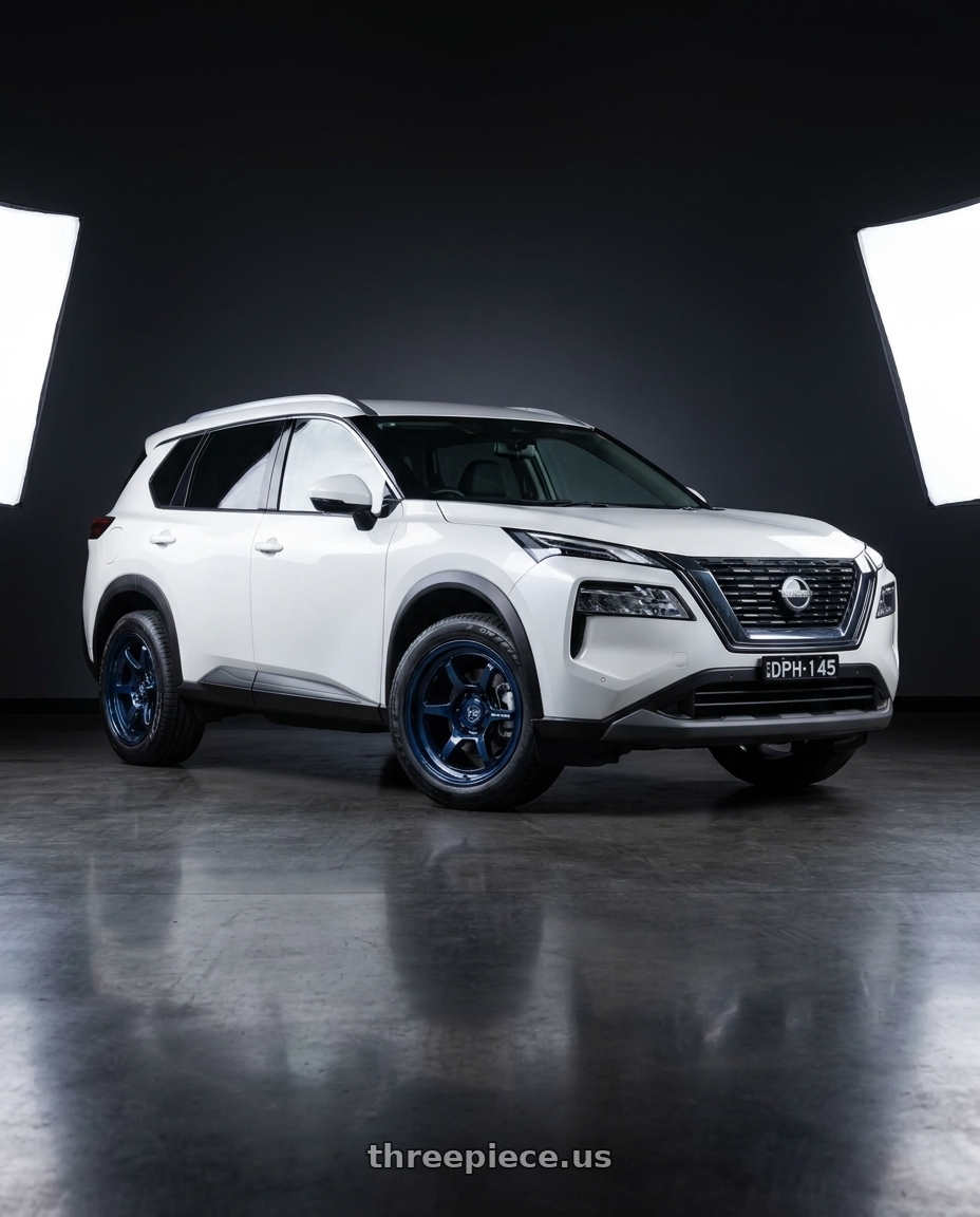 Nissan rogue 2026 with Black Rhino SHOGUN 6X139.7 17X9 -38 GLOSS MIDNIGHT BLUE wheels