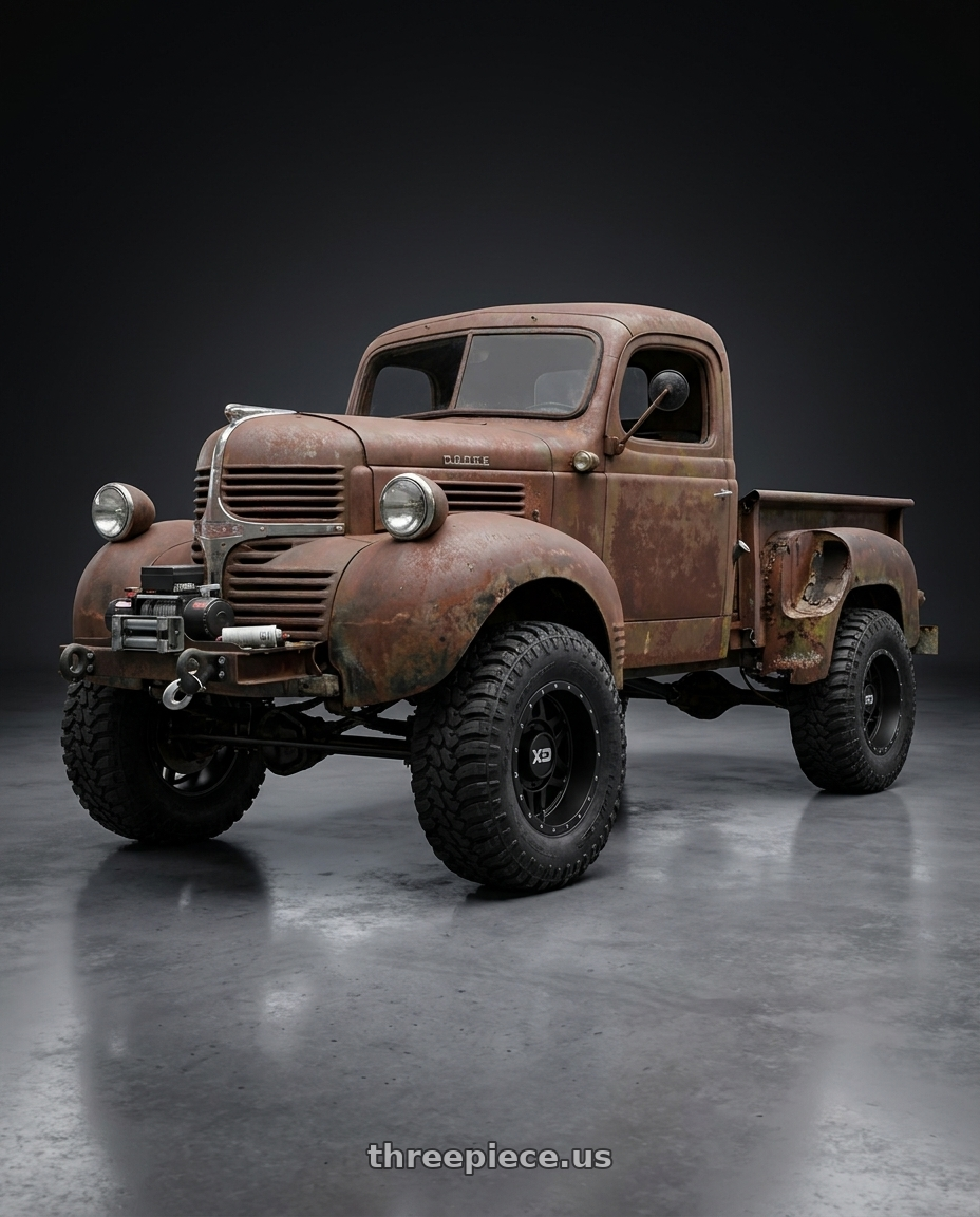 1947 Dodge truck with XD Powersports XS128 MACHETE 4X110 14X7 +10 SATIN BLACK wheels