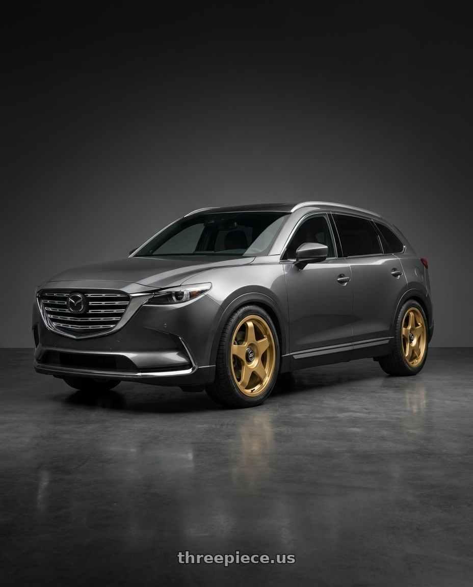 2018 Mazda Cx9 Grand Touring with fifteen52 CHICANE 5x114.3 / 5x100 18x8.5 +35 GOLD (GLOSS GOLD) wheels