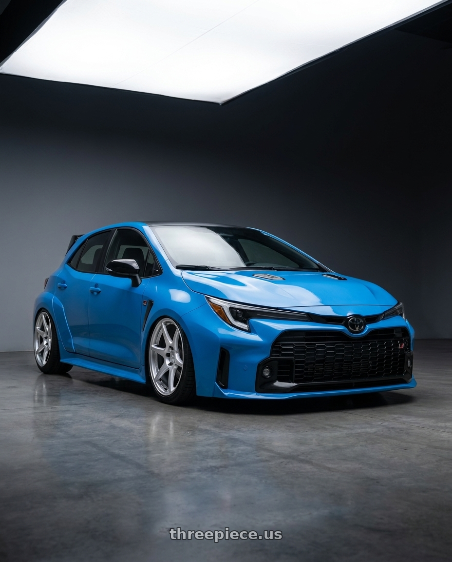 2024 Toyota GR Corolla with Kansei K11S Tandem 5x114.3 18x10.5 12 Hyper Silver wheels