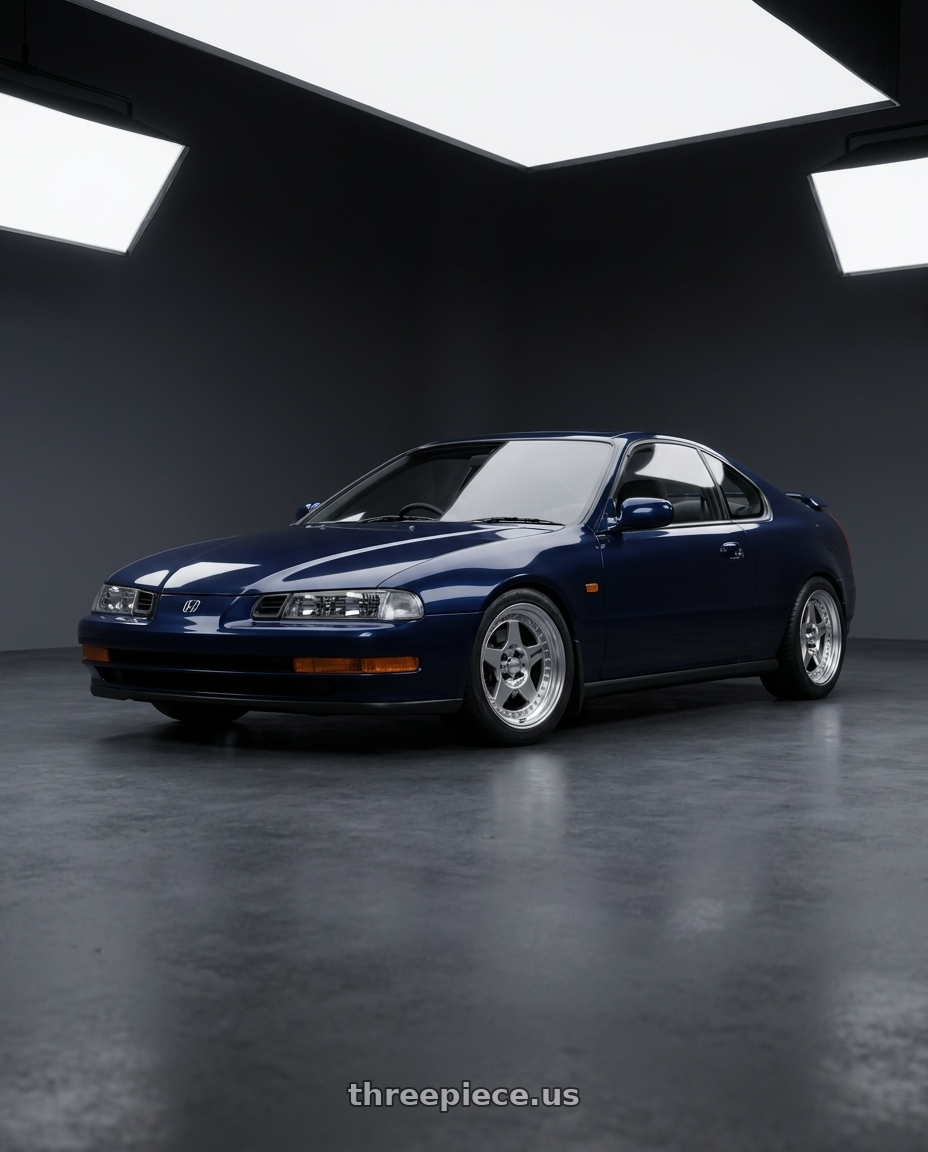 1993 Honda prelude VTEC navy with Work Meister Cr01 4x114.3 16x8+35 A Disk Bright Buff Finish wheels