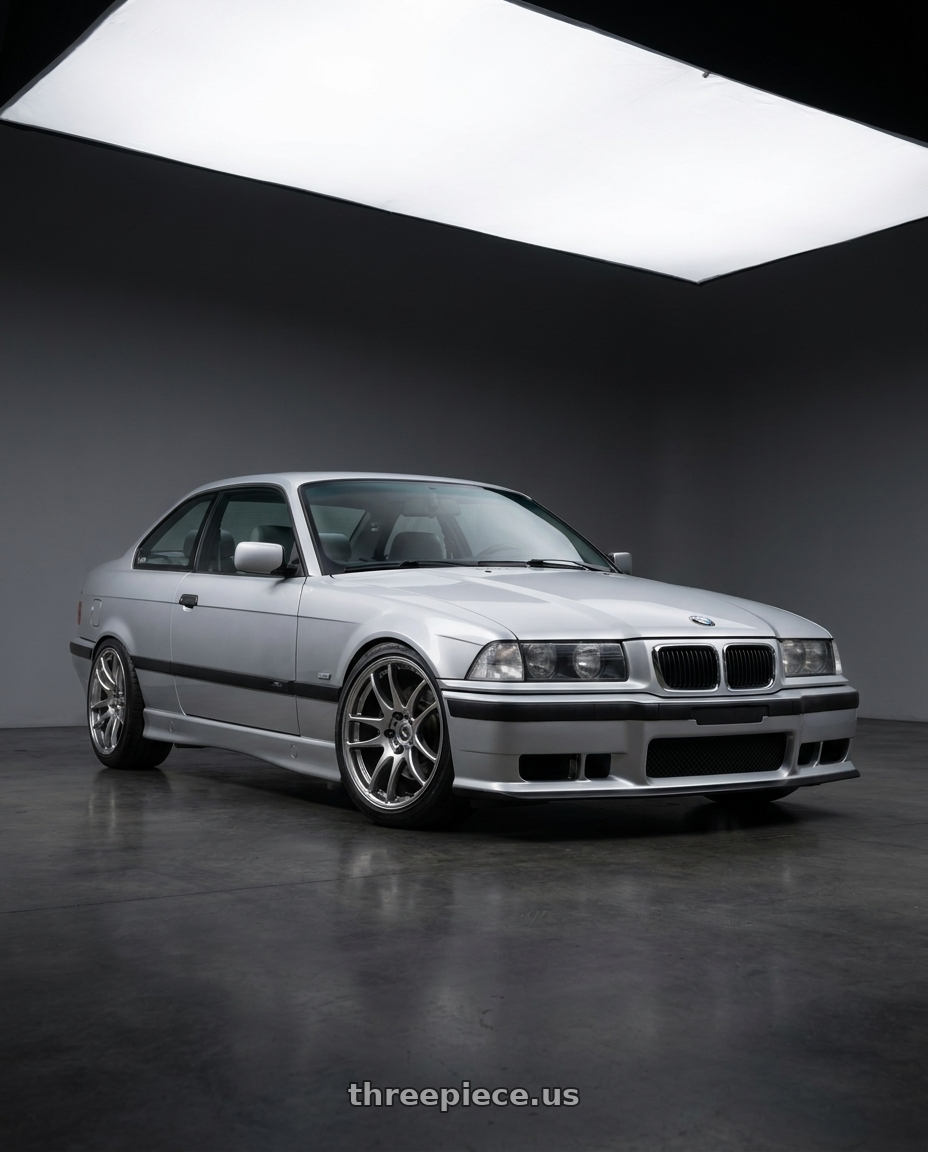 1999 BMW 323is with Work Emotion Cr Kiwami 5x120 17x8 +35 Gt Silver wheels