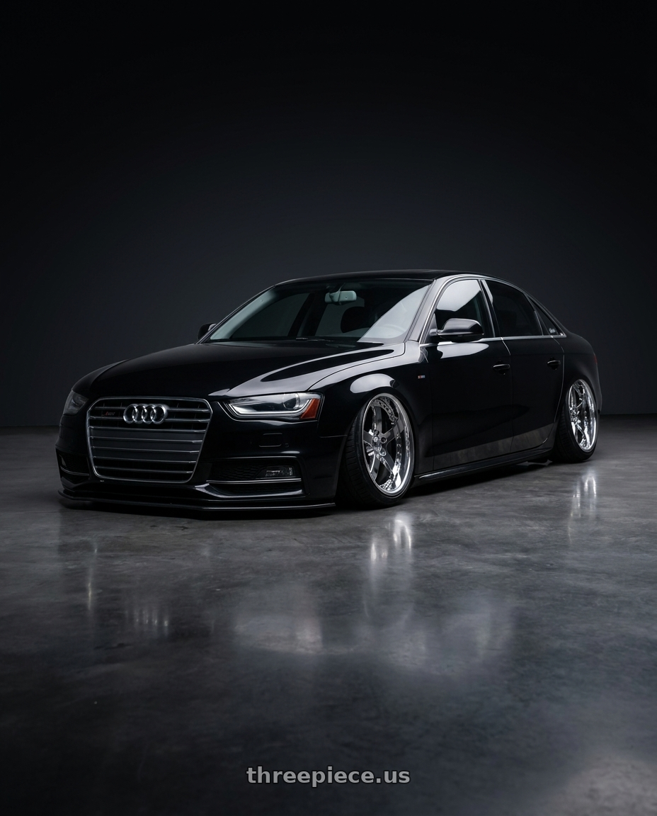 2013 Audi a4 with Work Equip E05 5x108 19x10.5+10 r disk 3d Chrome wheels
