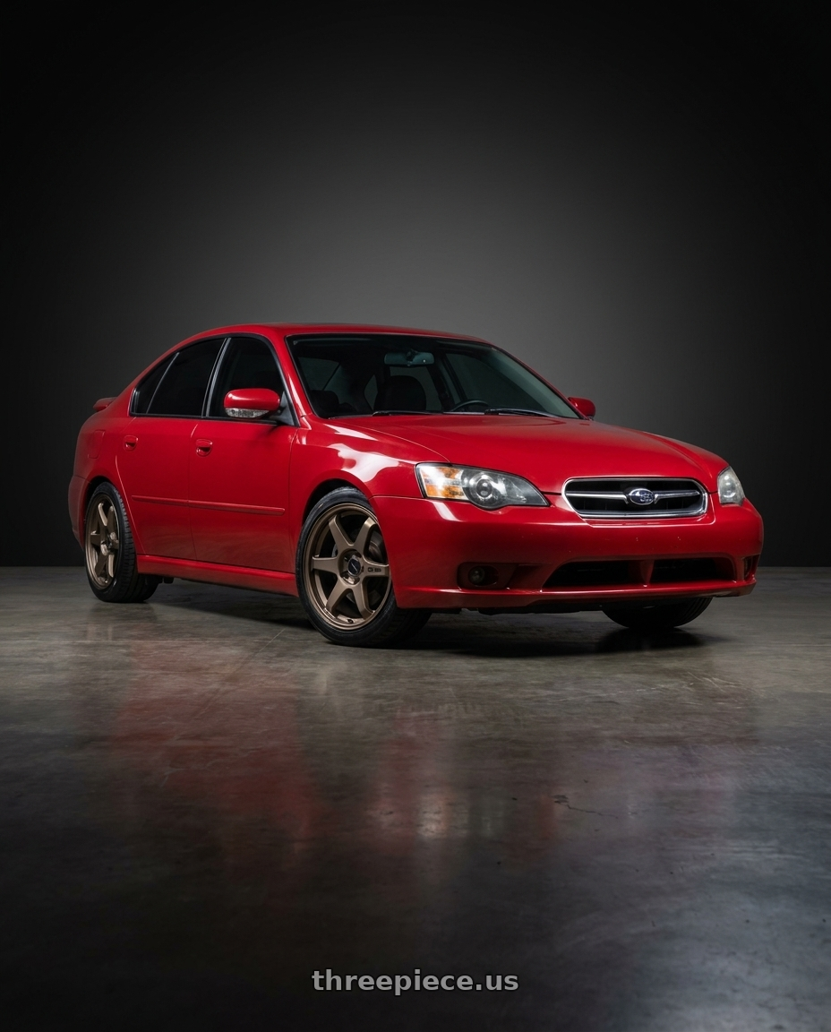 2005 subaru legacy with Enkei T6R 5x100 18x8+45 Matte Bronze wheels