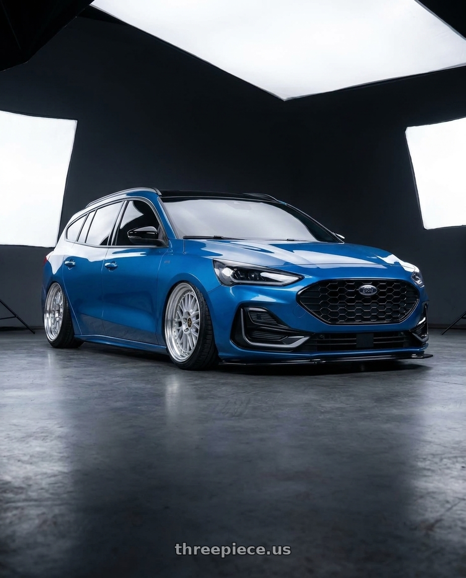 2023 focus wagon  with Work Vs-Xx 5x100 18x7+51 A Disk Light Grey Silver wheels