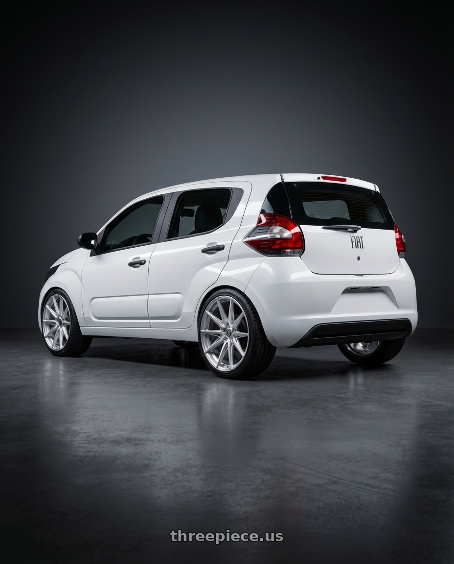 fiat uno 2017 with Brada Wheels CX2 5x112 19x10 +30 Brushed Hyper Silver wheels rear three quarter view square tires