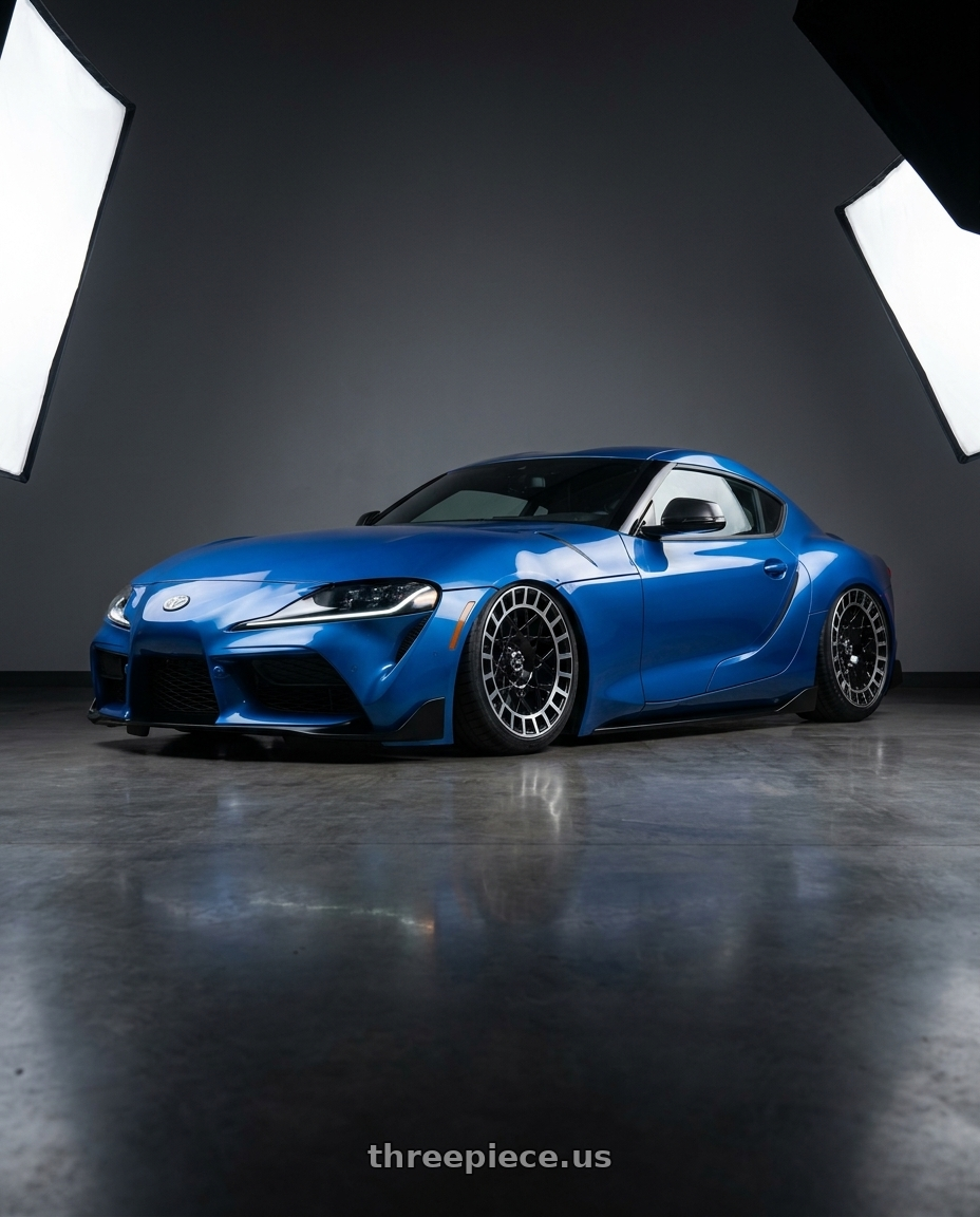 2025 Toyota gr supra with Vision Street-Designs 349 Savage 5x100 15x7+15 Gloss Black Machined Lip wheels