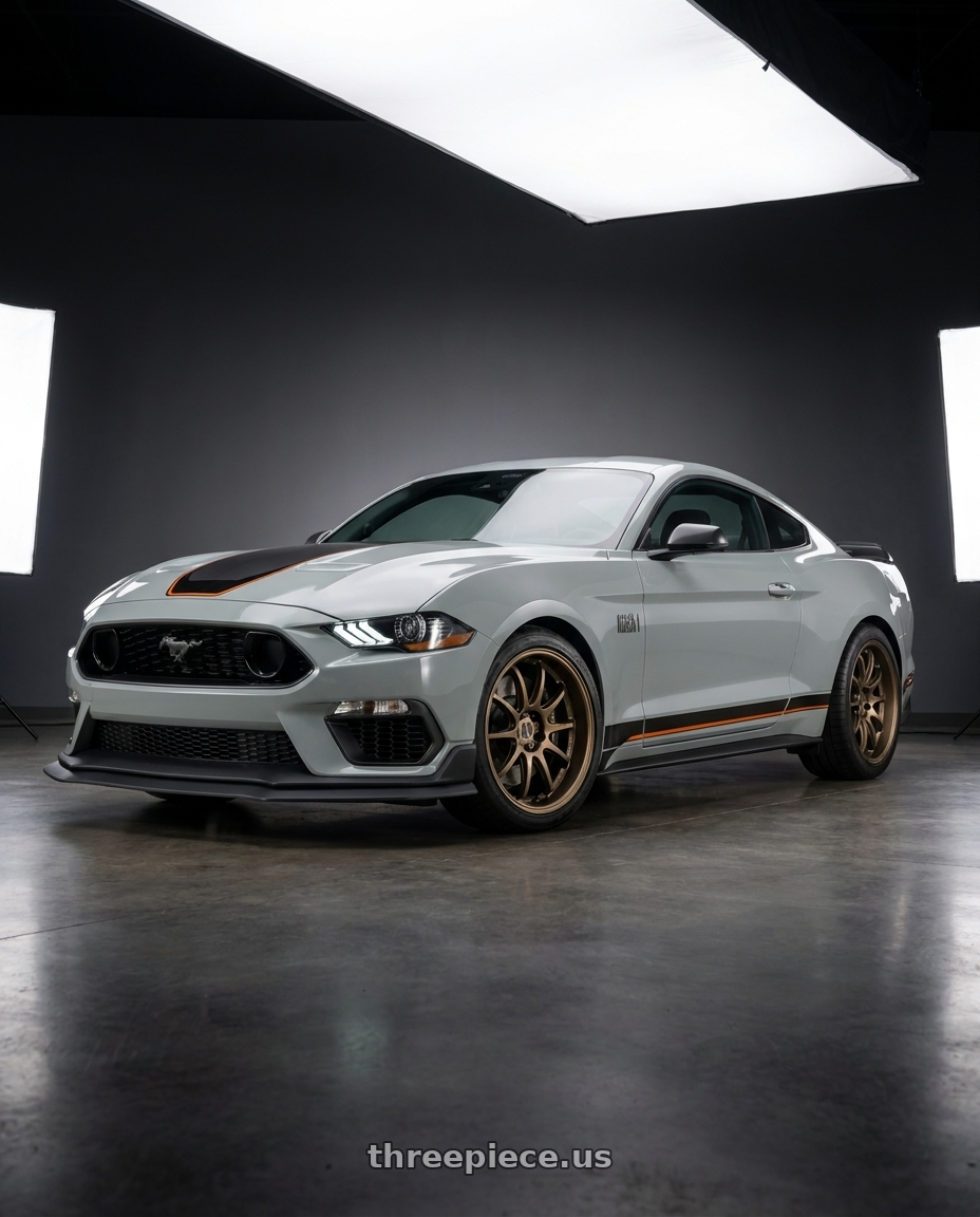 2021 Ford Mustang Mach 1 with Work Emotion D9r 5x114.3 19x8.5 +38 Matte Bronze wheels