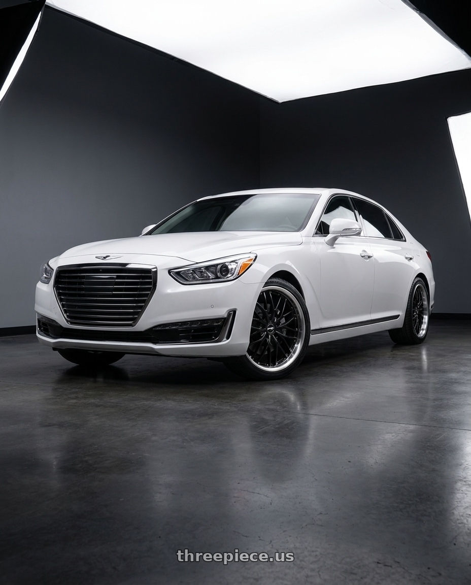 2018 genesis g90 ultimate with MRR GT1 5x114.3 20x10  +40 Black Machine Lip wheels