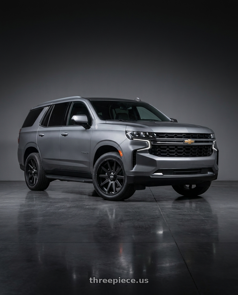 2021 Chevrolet Tahoe LS with Ion Type 143 6x139.7 20x9+18 Matte Black wheels