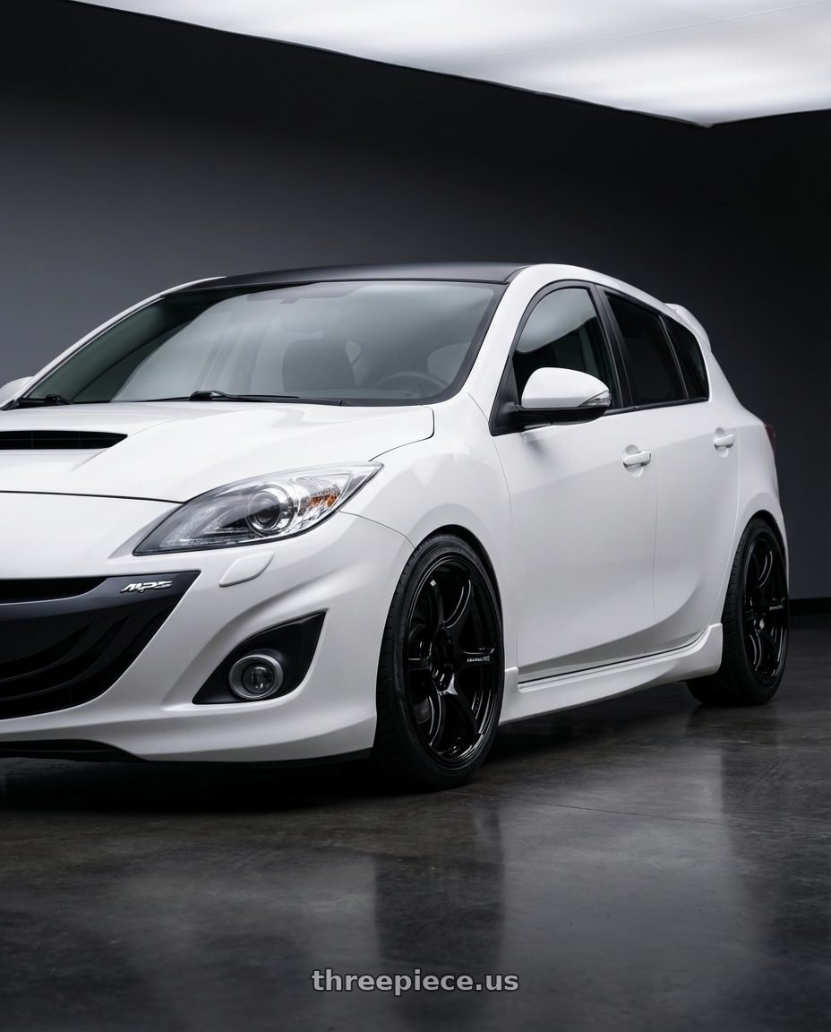 2012 Mazda Mazdaspeed3 with Advan RGIII 5x114.3 18x10+35 Gloss Black wheels