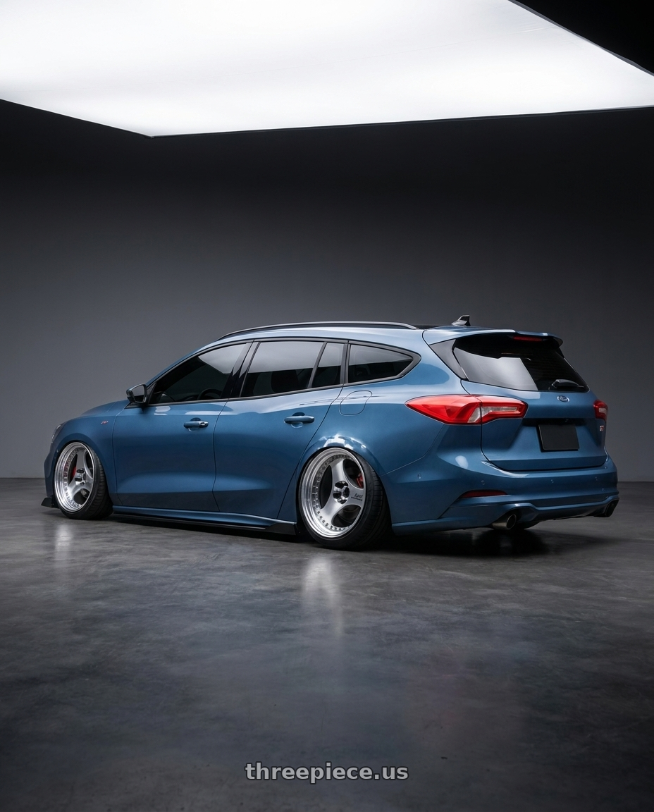 2023 focus wagon mk4.5 with Advan Racing ONI2 PROGRESSIVE 5x114.3 20x9.0 +39 MACHINING & DIAMOND CUT wheels rear three quarter view extreme stretch tires