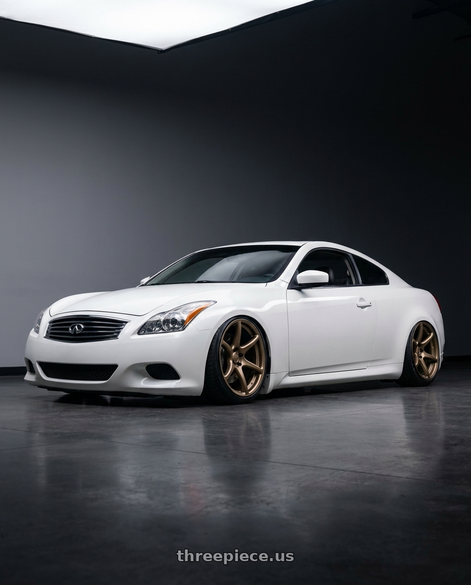 2014 Infiniti G37 Coupe with Kansei K11B Tandem 5x114.3 19x9.5 12 Bronze wheels
