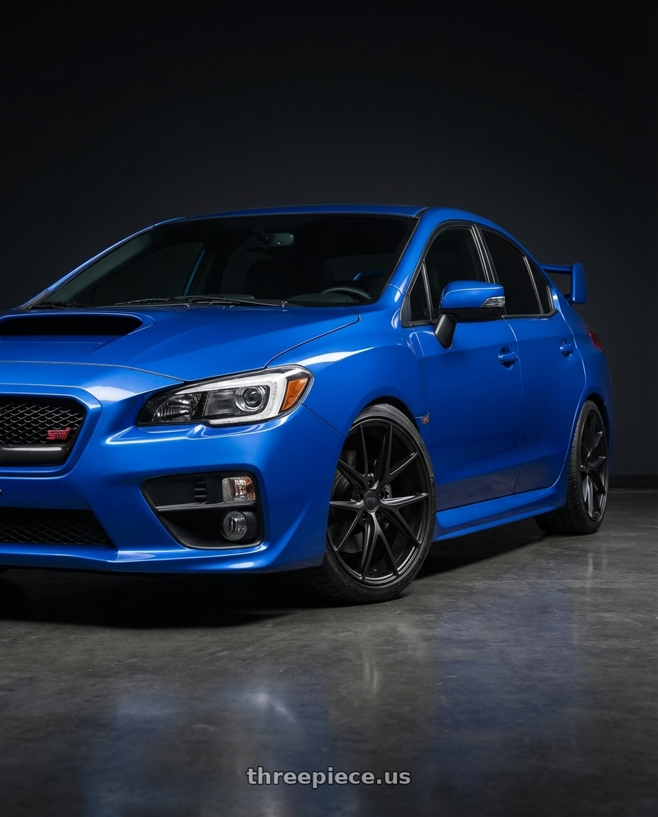 2013 Subaru WRX STI with Niche 1PC M117 MISANO 5X114.3 18X8 +42 MATTE BLACK wheels