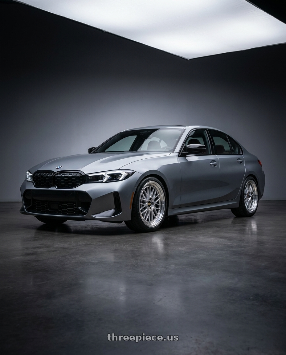 2024 BMW M340i Skyscraper Grey with BBS LM 5x112 19x9.5+38 Diamond Silver wheels