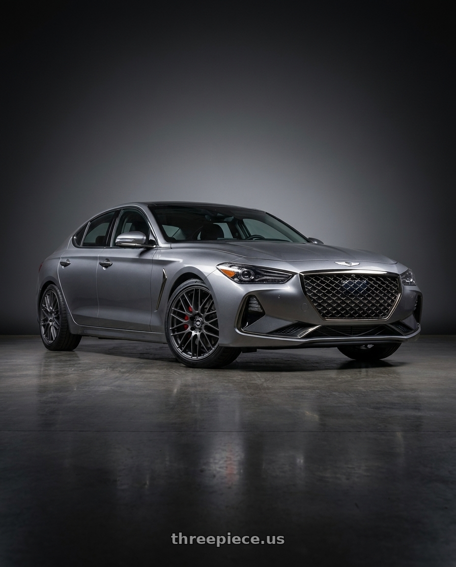 2021 Genesis G70 Sport with Enkei EKM3 5x114.3 18x7.5+38 Gun Metal wheels