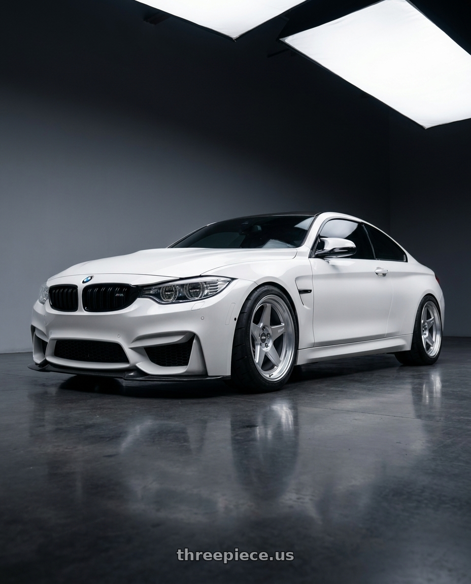 2015 BMW M4 with ESR Wheels CR SERIES CR5 5x105 19x11 +25 Hyper Silver wheels
