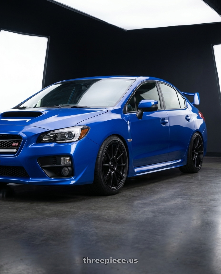 2018 Subaru WRX STI with Ssr Gtv02 5x114.3 18x9+45  FLAT BLACK wheels
