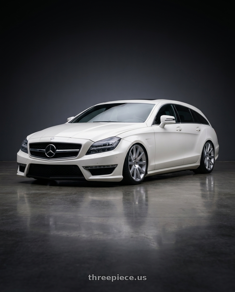 2013 Mercedes benz x218 white cls63 shooting brake with OE Wheels CL02 5x115 22x9+18 Silver wheels