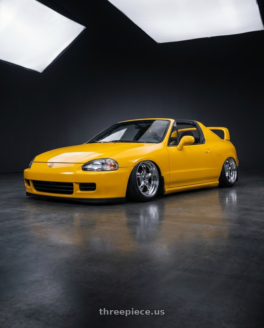 1993 honda del sol with Work Goocars Hemi 4x100 15x8+35 A Disk Bright Buff Finish wheels