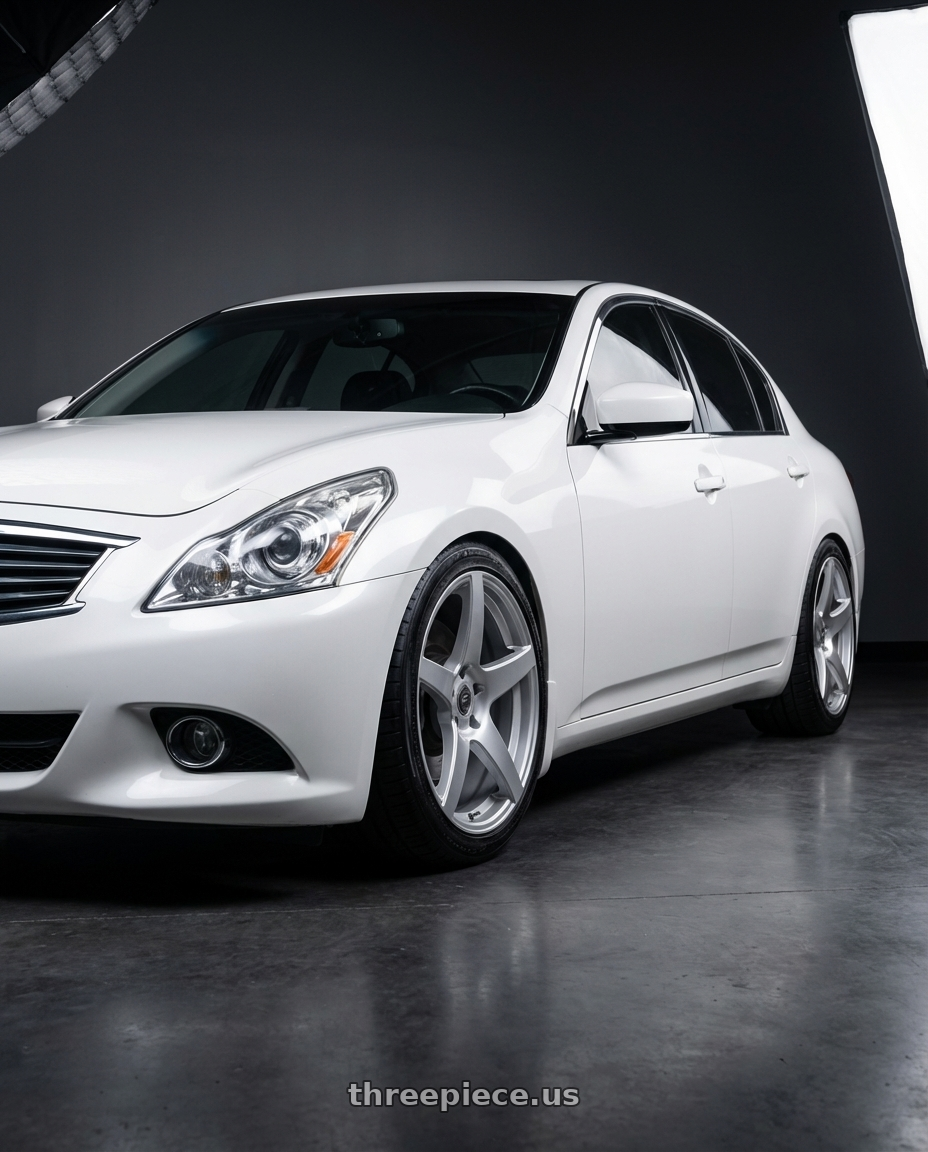 2012 Infiniti G37 with Forgestar CF5 5x114.3 19x9 +35 Gloss Silver wheels