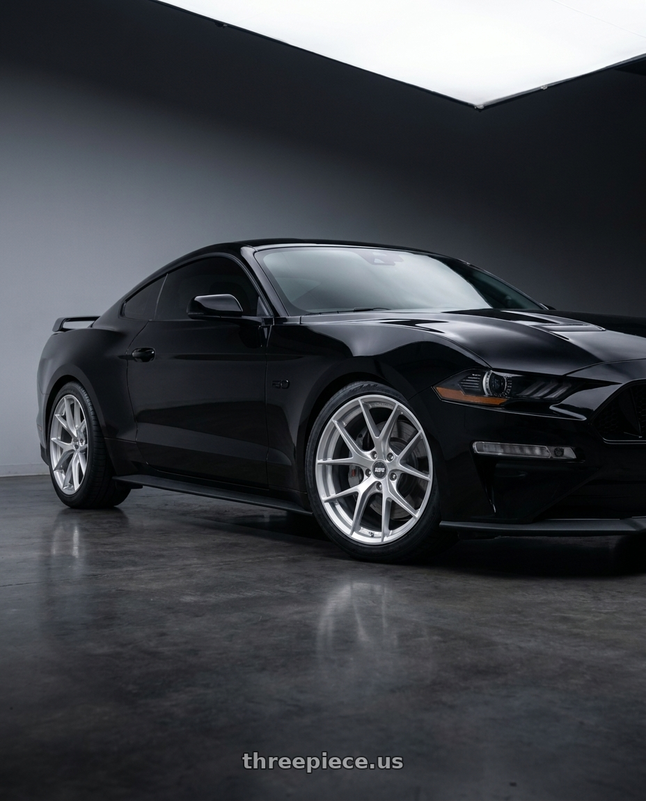 2022 ford mustang gt with ESR Wheels FORGETECH SERIES RF2 5x100 18x8.5 +30 Hyper Silver wheels
