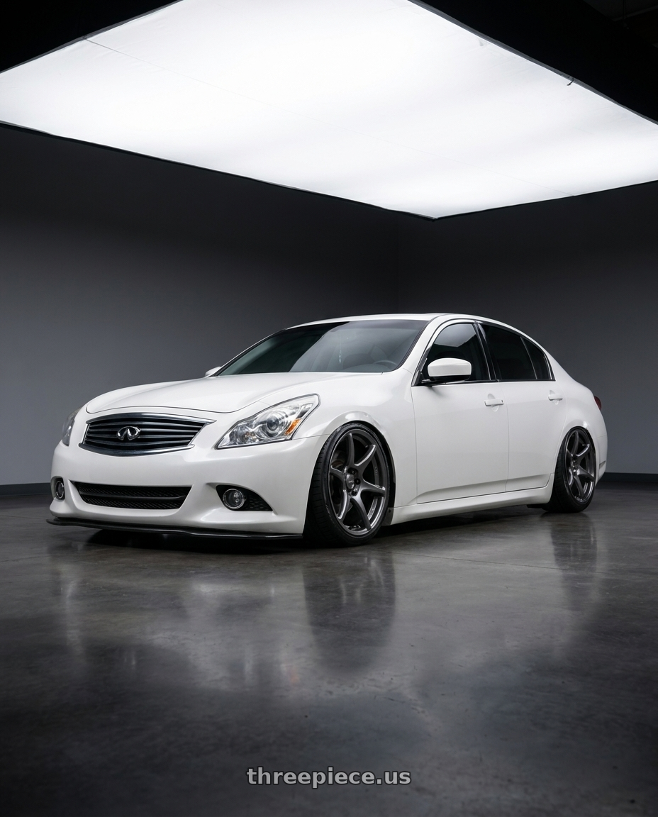 2013 G37xs white with Kansei K11G Tandem 5x114.3 19x9.5 22 Gunmetal wheels
