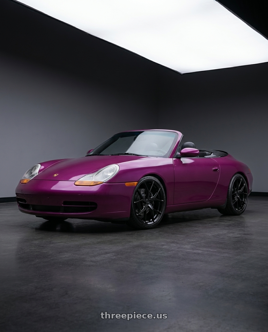 2001 Porsche 911 carrera 4 with MRR FS6 5x130 19x8.5  +45 Gloss Black wheels