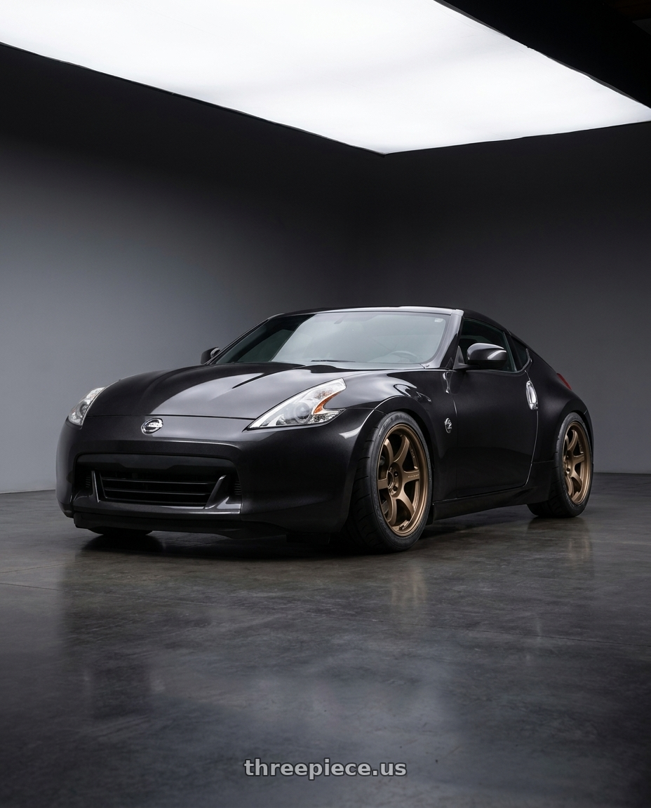 2009 Nissan 370z Magnetic Black Metallic  with Gram Lights 57DR 5x114.3 18x10.5+12 Bronze 2 wheels