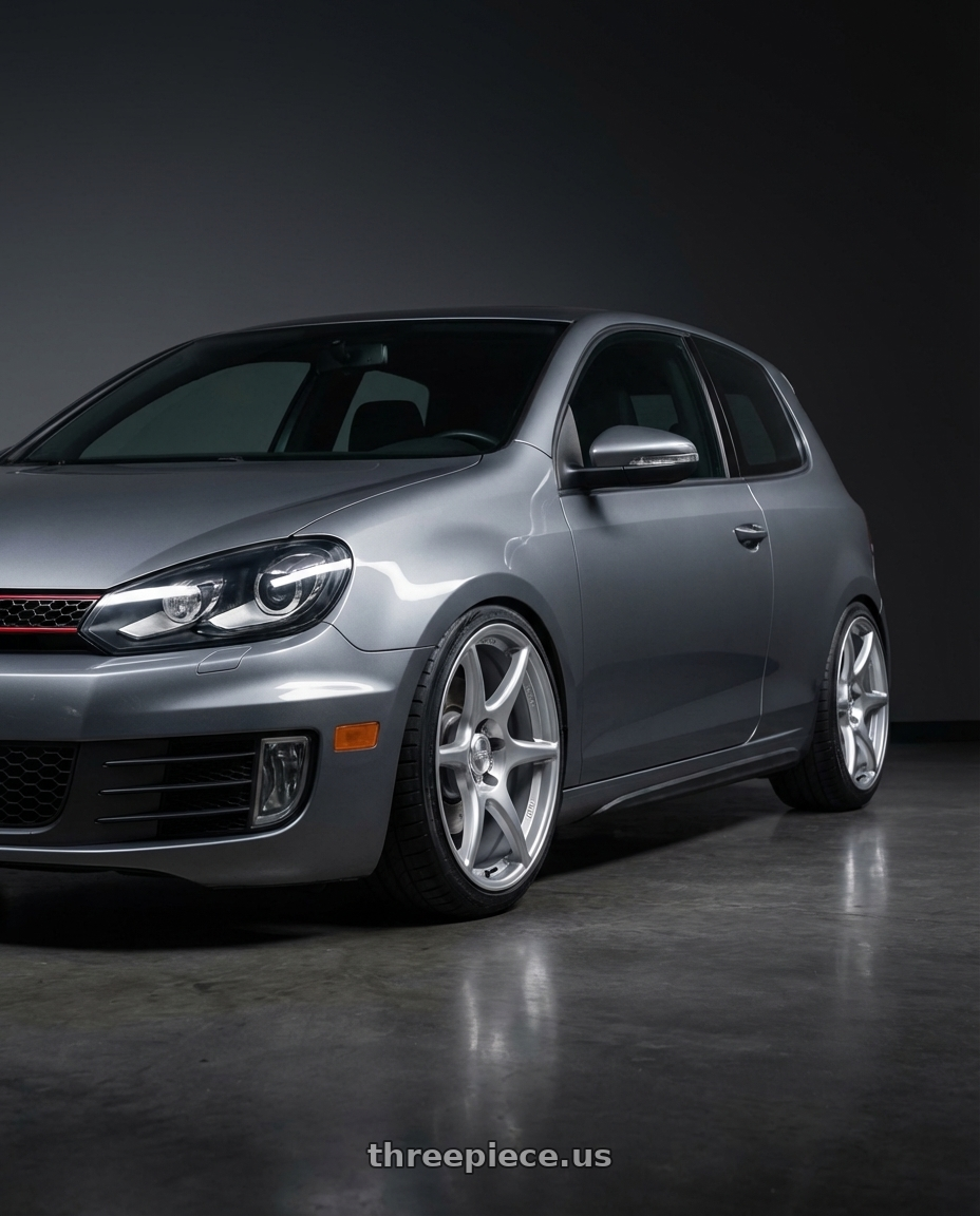 2013 Volkswagen GTI MK6 with Kansei K11S Tandem 5X112 18x8.5 35 Hyper Silver wheels