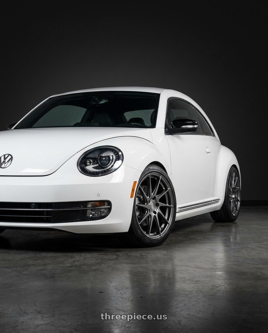 2016 Volkswagen Beetle Turbo with Aodhan AH09 5x112 18x8.5 +35 Hyper Black wheels